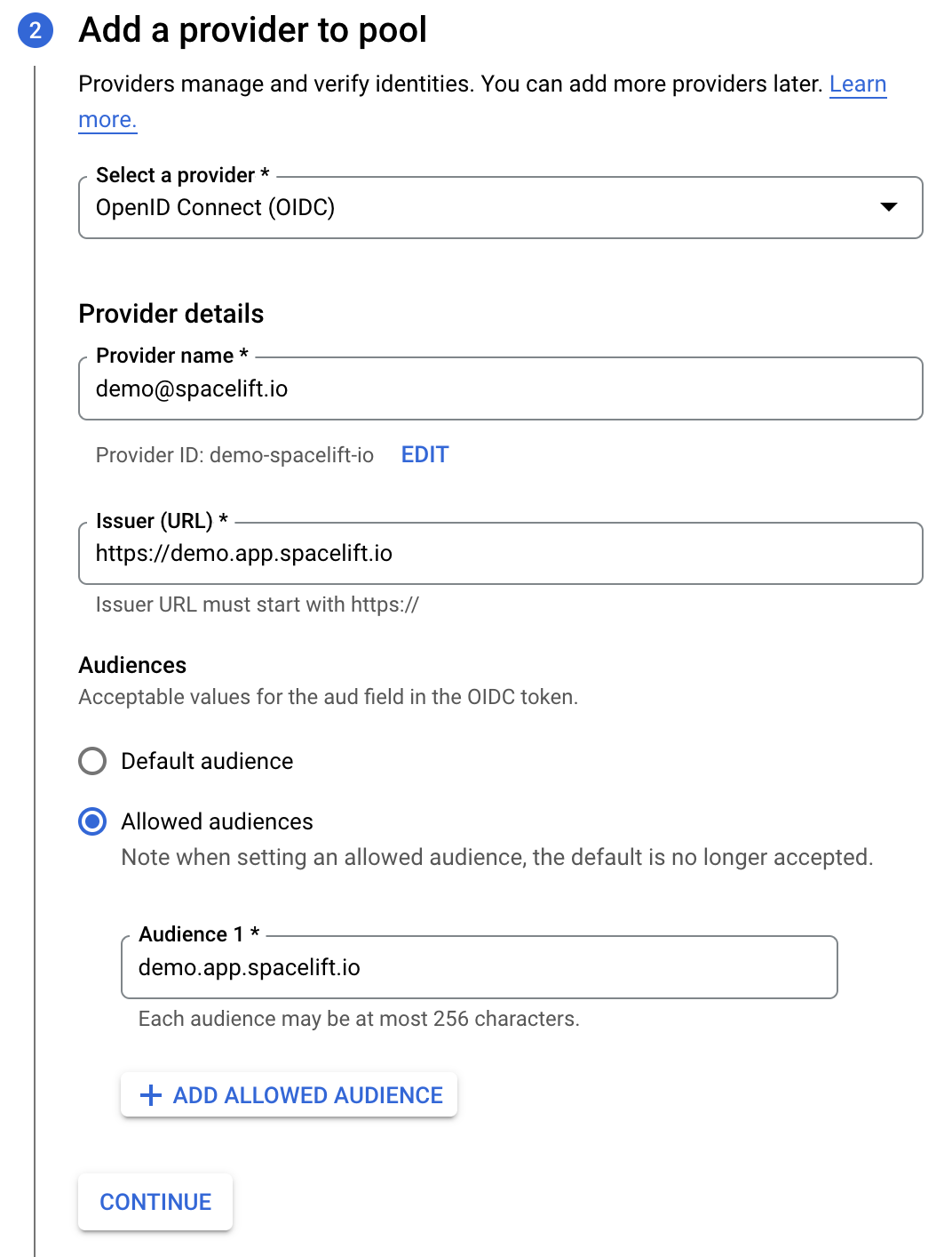 Adding workload identity provider to GCP